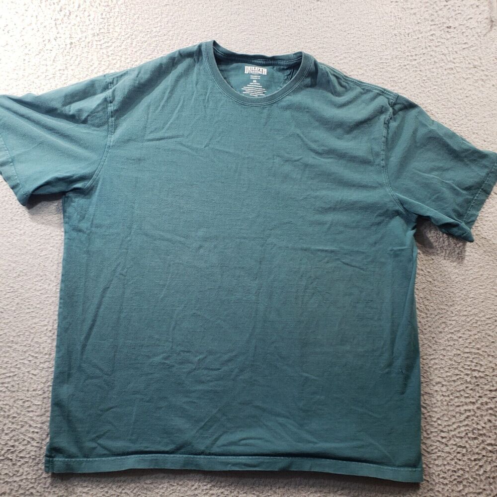 Duluth Trading Co Shirt Men's XL Extra Large Teal Longtail Short Sleeve Cotton